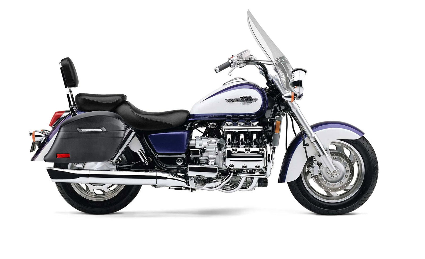 44L - Lamellar Stallion Extra Large Honda Valkyrie 1500 Tourer Leather Covered Motocicleta Hard Alforjas