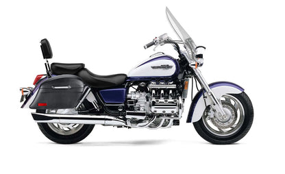 44L - Lamellar Stallion Extra Large Honda Valkyrie 1500 Tourer Leather Covered Motocicleta Hard Alforjas