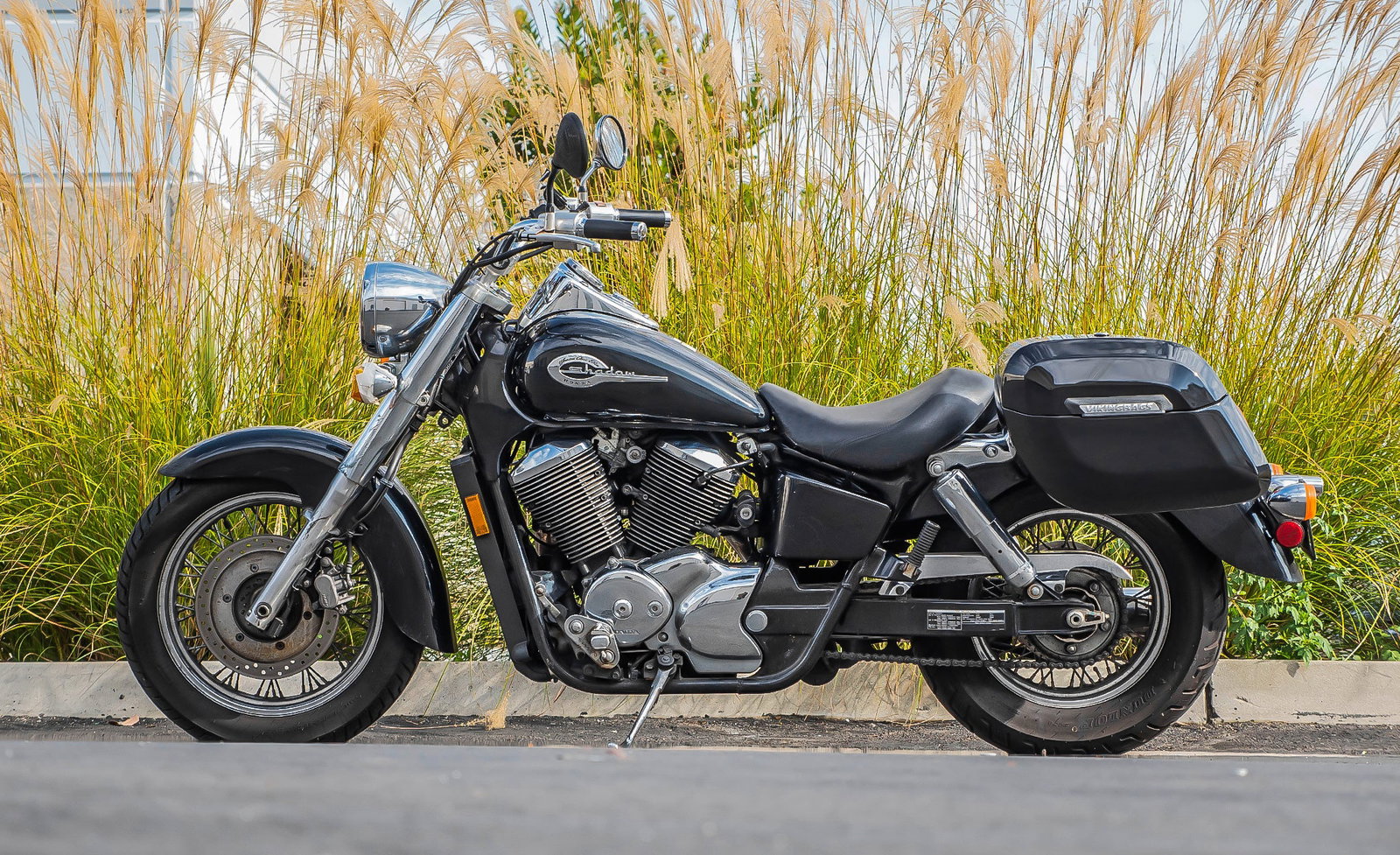 36L - Lamellar Raven Extra Large Honda Shadow 750 ACE Shock Cut-out Painted Motocicleta Hard Alforjas