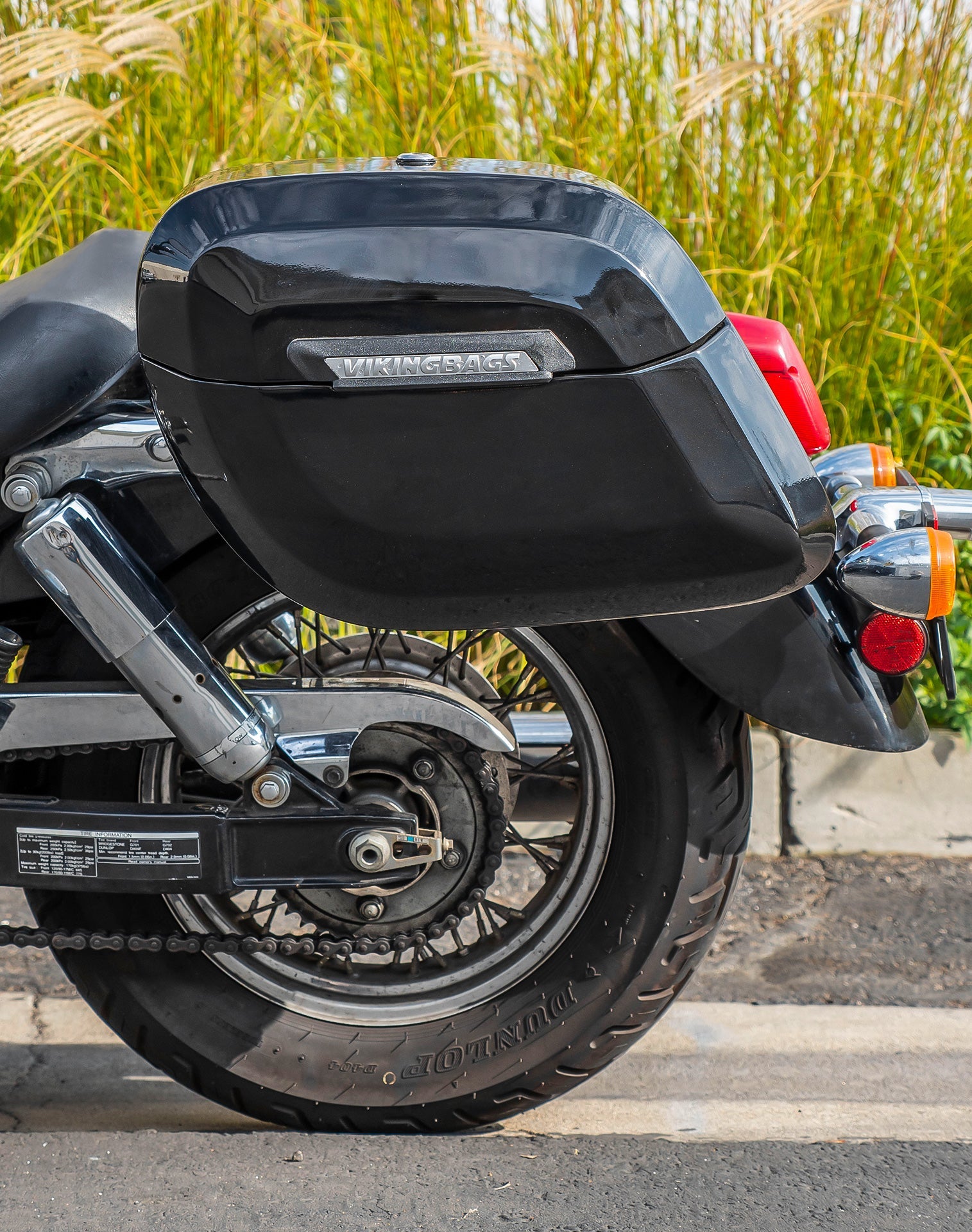 36L - Lamellar Raven Extra Large Honda Shadow 750 ACE Shock Cut-out Painted Motocicleta Hard Alforjas