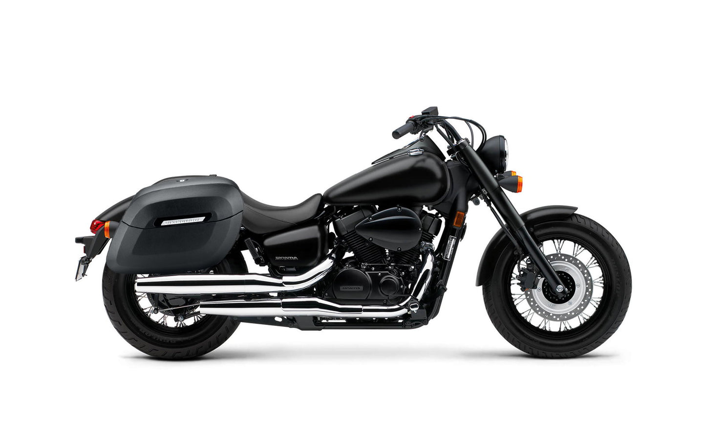 36L - Lamellar Raven Extra Large Honda Shadow 750 Phantom Shock Cut-out Leather Covered Motocicleta Hard Alforjas
