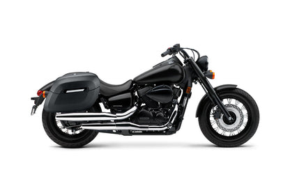 36L - Lamellar Raven Extra Large Honda Shadow 750 Phantom Shock Cut-out Leather Covered Motocicleta Hard Alforjas