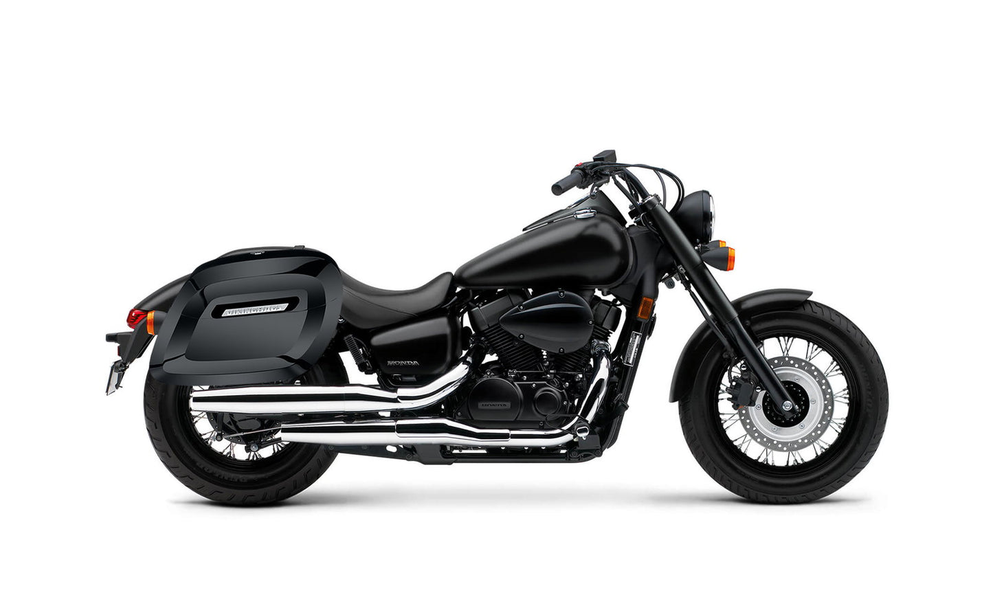36L - Lamellar Raven Extra Large Honda Shadow 750 Phantom Shock Cut-out Painted Motocicleta Hard Alforjas