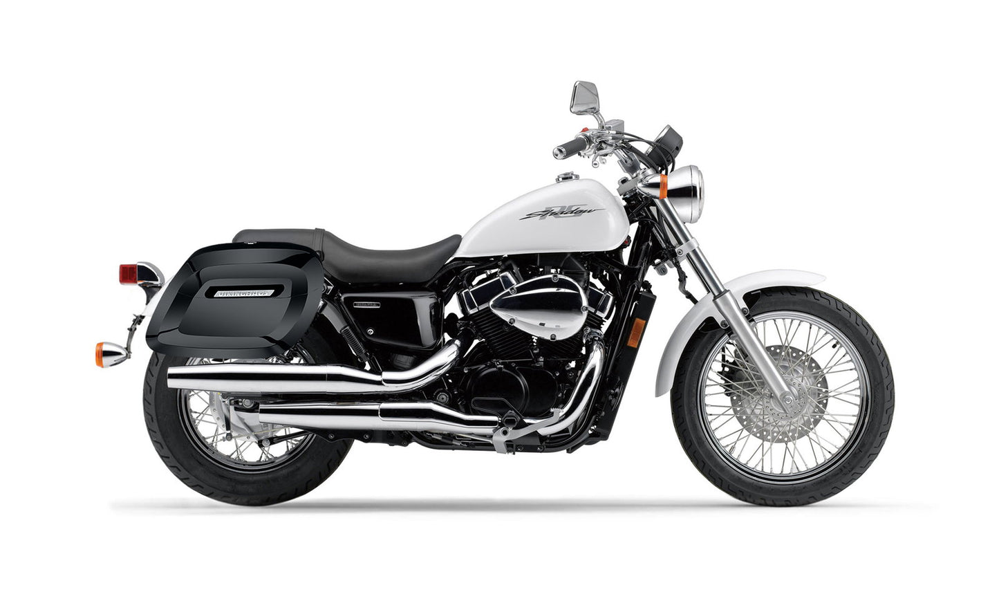 36L - Lamellar Raven Extra Large Honda Shadow 750 RS Shock Cut-out Painted Motocicleta Hard Alforjas