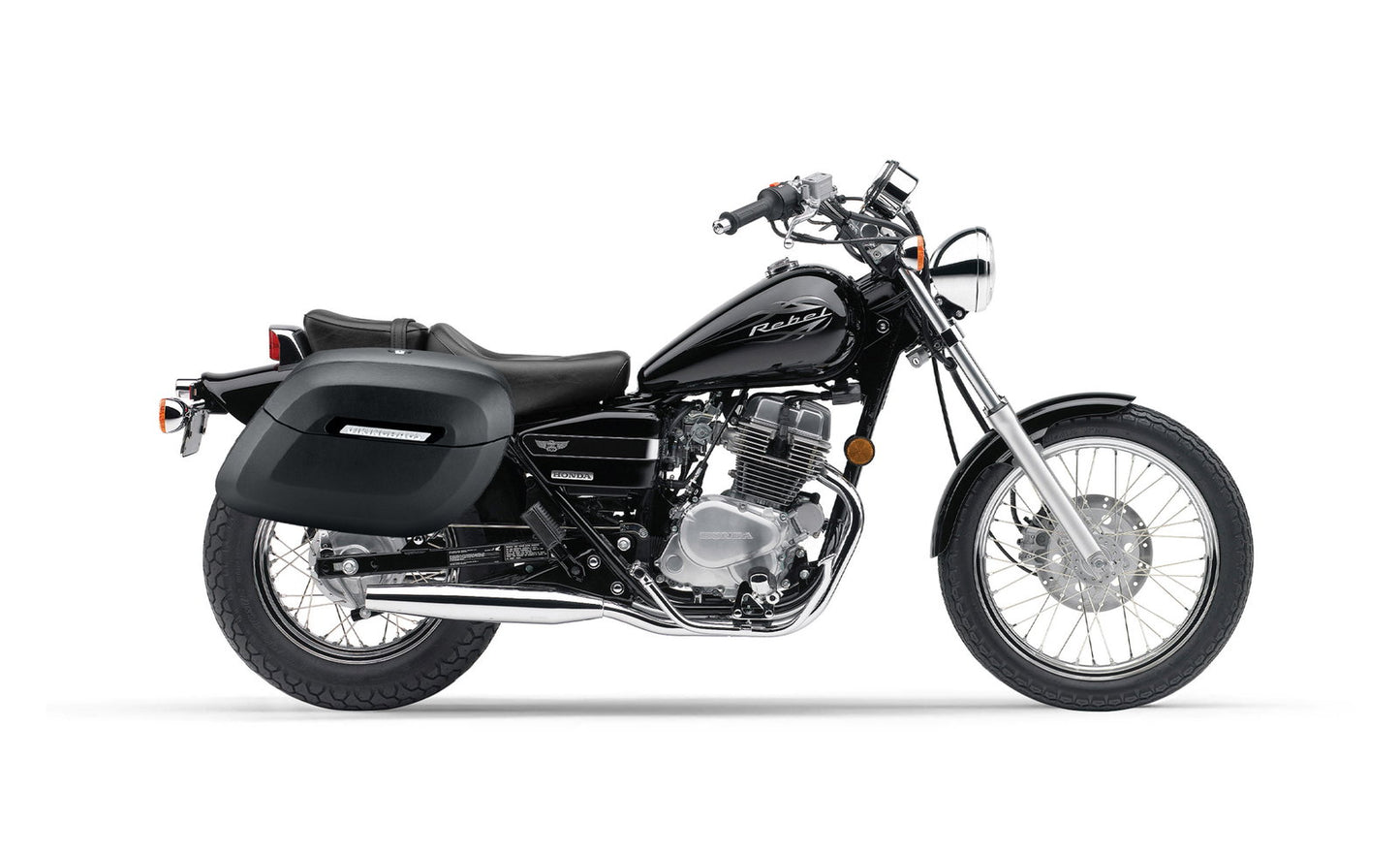 36L - Lamellar Raven Extra Large Honda Rebel 250 CMX250C Shock Cut-out Leather Covered Motocicleta Hard Alforjas
