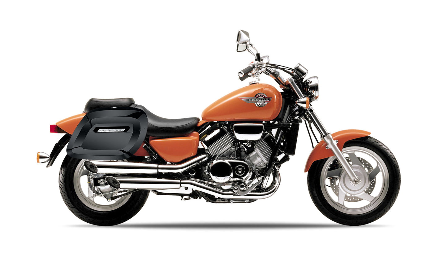 36L - Lamellar Raven Extra Large Honda Magna 750 VF750C Shock Cut-out Painted Motocicleta Hard Alforjas