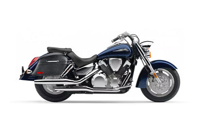44L - Lamellar Stallion Extra Large Honda VTX 1300 R (Retro) Leather Covered Motocicleta Hard Alforjas