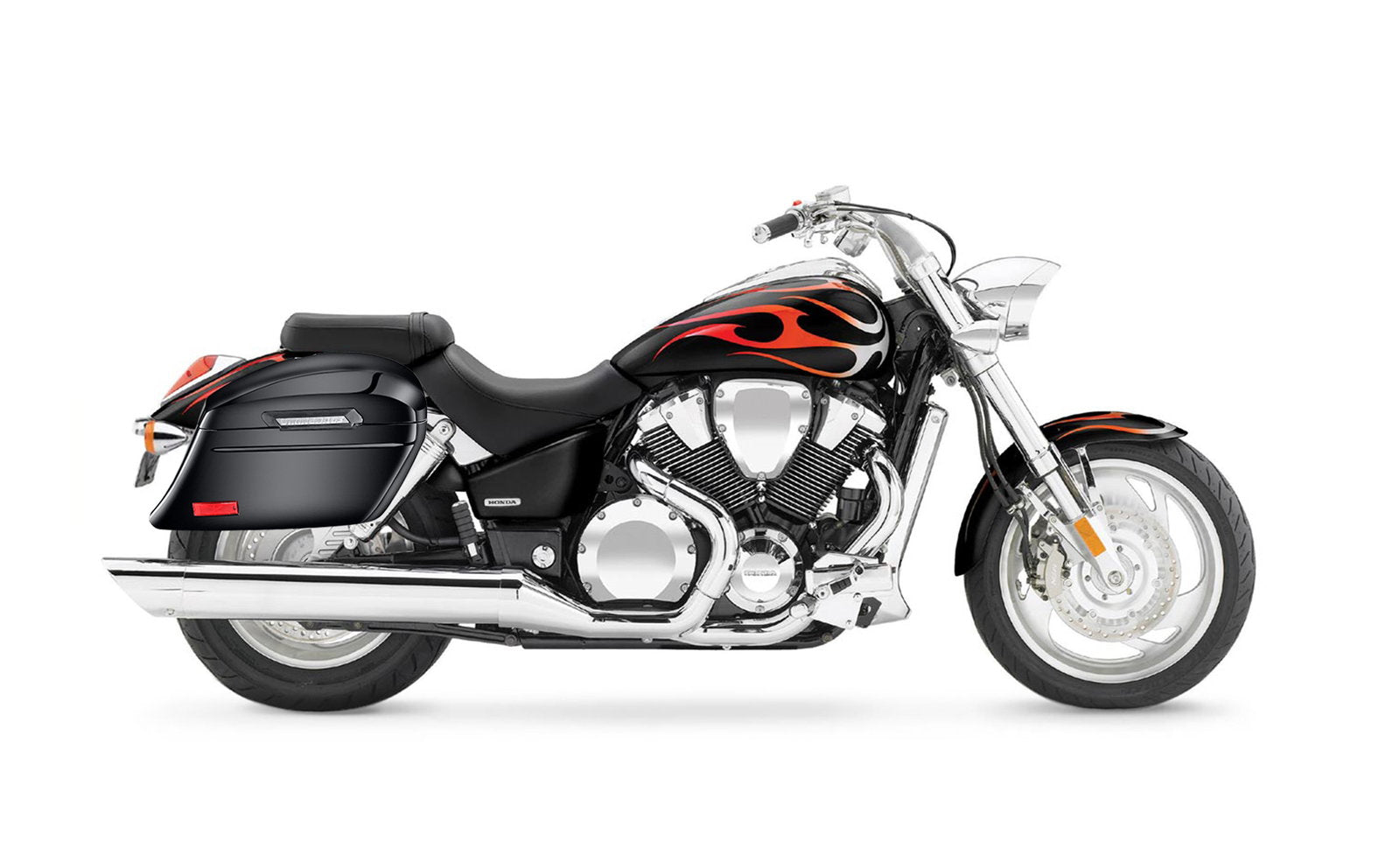 44L - Lamellar Stallion Extra Large Honda VTX 1800 C Painted Motocicleta Hard Alforjas