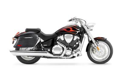 44L - Lamellar Stallion Extra Large Honda VTX 1800 C Leather Covered Motocicleta Hard Alforjas