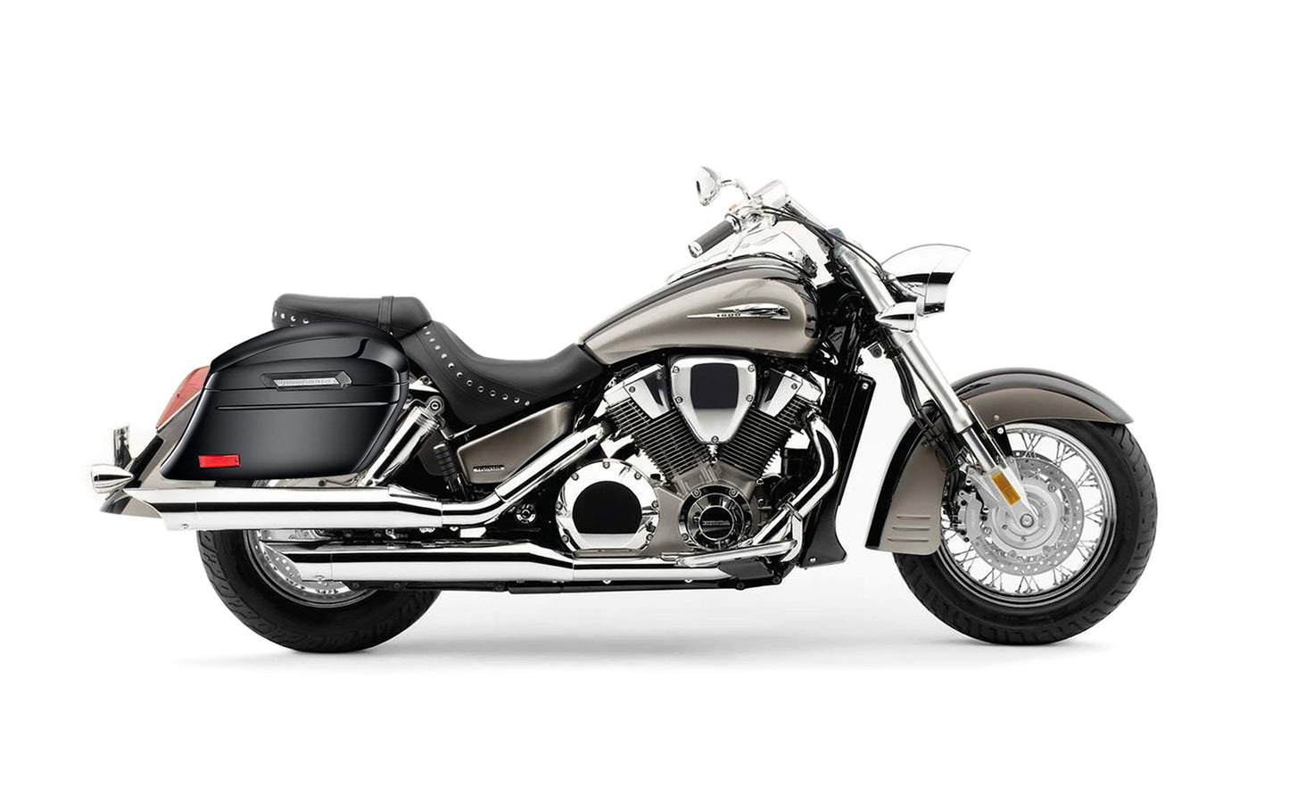 44L - Lamellar Stallion Extra Large Honda VTX 1800 S Painted Motocicleta Hard Alforjas