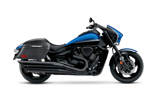 44L - Lamellar Stallion Extra Large Suzuki Boulevard M109 VZR1800 Leather Covered Motocicleta Hard Alforjas