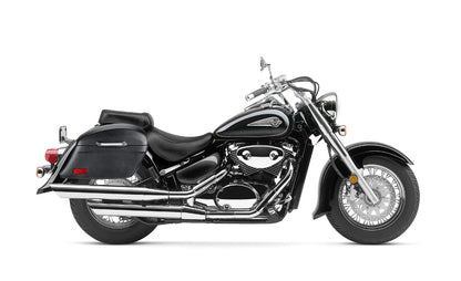 44L - Lamellar Stallion Extra Large Suzuki Volusia 800 Leather Covered Motocicleta Hard Alforjas