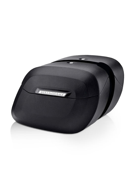 36L - Lamellar Raven Extra Large Kawasaki Eliminator 125 BN125 Shock Cut-out Leather Covered Motocicleta Hard Alforjas