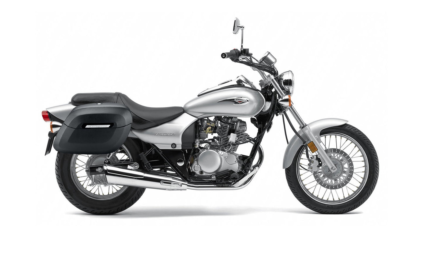 36L - Lamellar Raven Extra Large Kawasaki Eliminator 125 BN125 Shock Cut-out Leather Covered Motocicleta Hard Alforjas