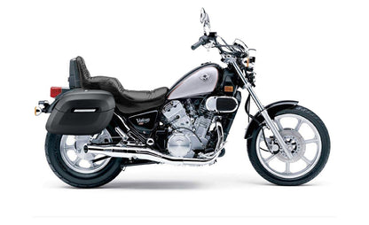 36L - Lamellar Raven Extra Large Kawasaki Vulcan 750 VN750 Shock Cut-out Leather Covered Motocicleta Hard Alforjas