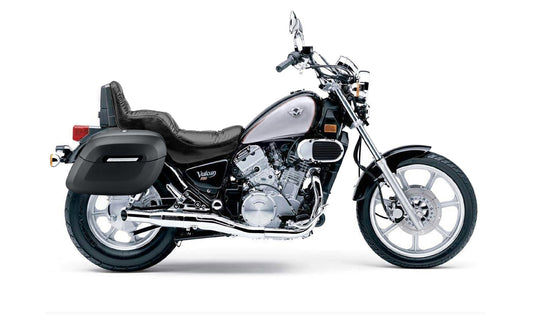 36L - Lamellar Raven Extra Large Kawasaki Vulcan 750 VN750 Shock Cut-out Leather Covered Motocicleta Hard Alforjas