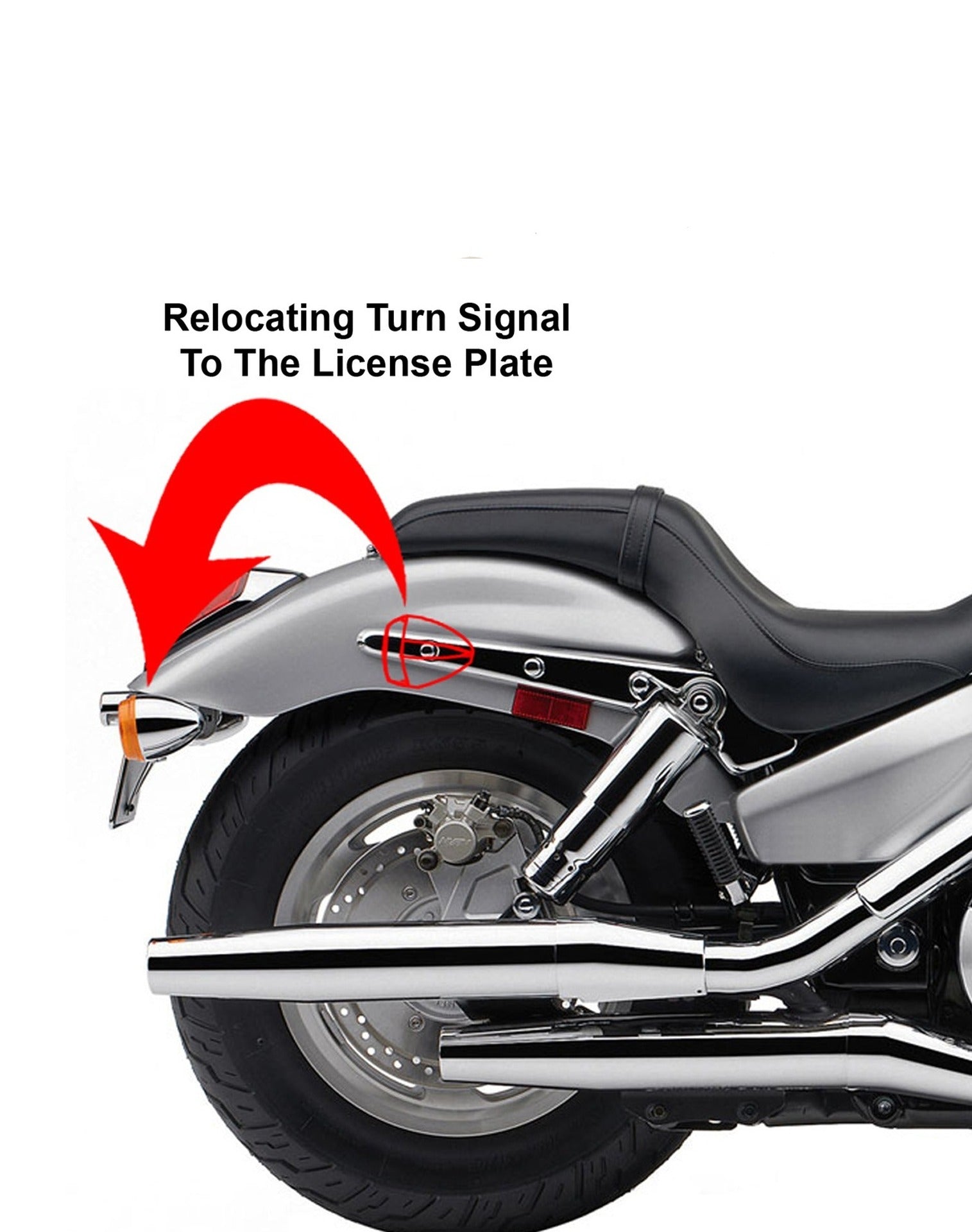 Universal Turn Signal Relocation Kit Black