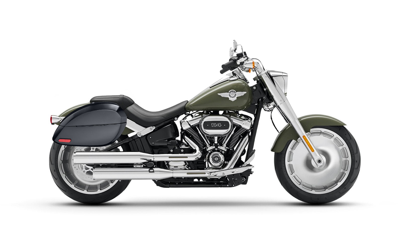 28L - Phantom Large Painted Motocicleta Hard Alforjas para Harley Softail Fat Boy FLFB/S