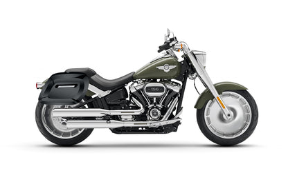 40L - Lamellar Raven Extra Large Painted Motocicleta Hard Alforjas para Harley Softail Fat Boy FLFB/S