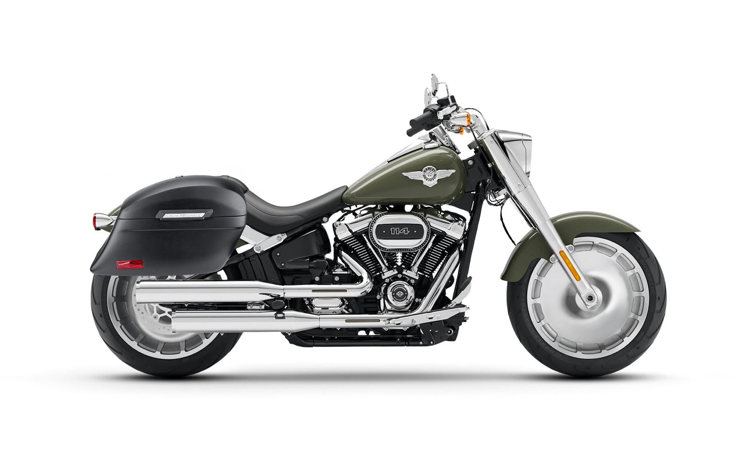 44L - Lamellar Stallion Extra Large Matte Motocicleta Hard Alforjas para Harley Softail Fat Boy FLFB/S