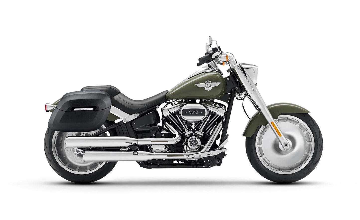 40L - Lamellar Raven Extra Large Matte Motocicleta Hard Alforjas para Harley Softail Fat Boy FLFB/S
