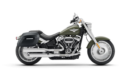 40L - Lamellar Raven Extra Large Matte Motocicleta Hard Alforjas para Harley Softail Fat Boy FLFB/S