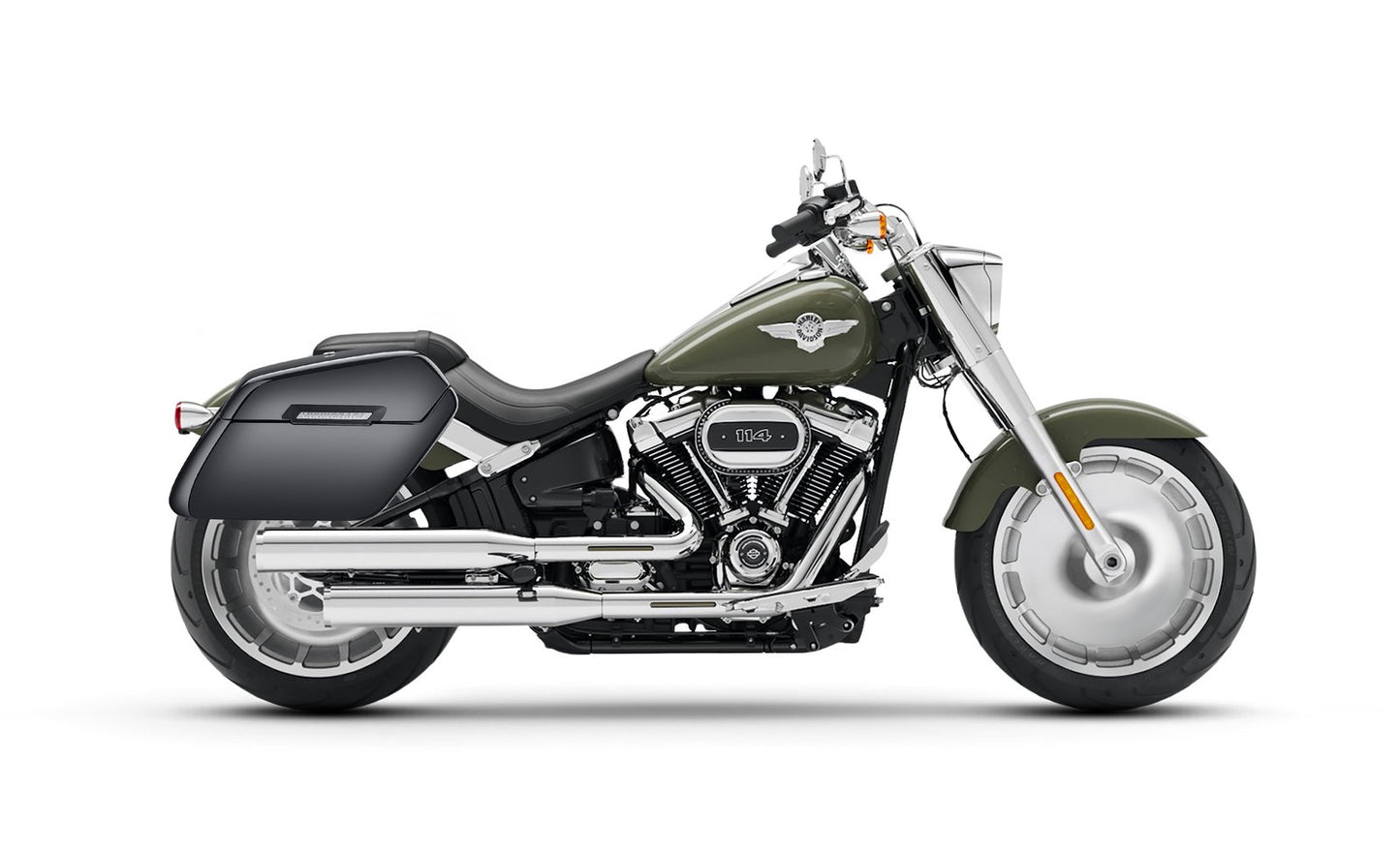 42L - Baldur Extra Large Painted Motocicleta Hard Alforjas para Harley Softail Fat Boy FLFB/S