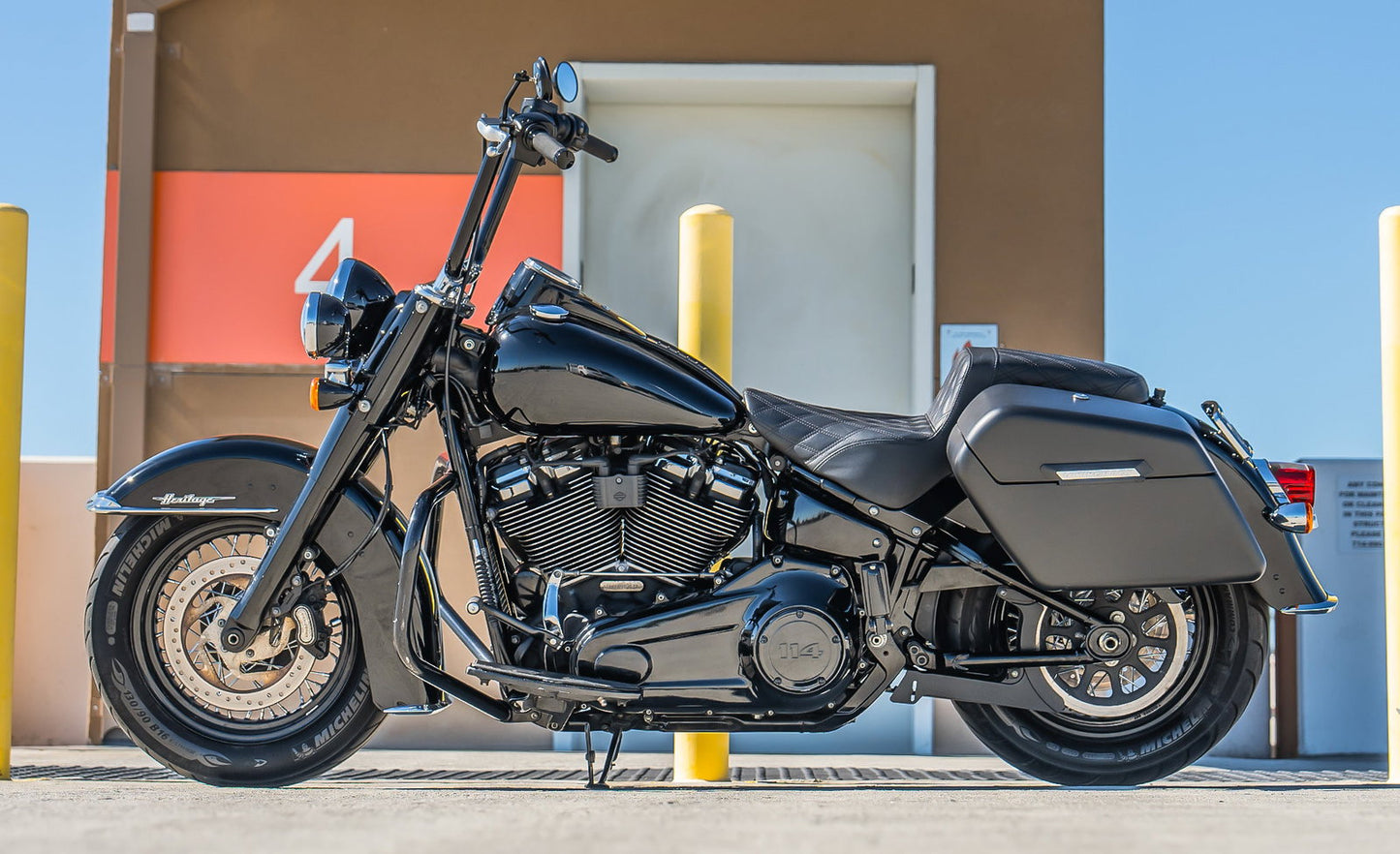 42L - Baldur Extra Large Matte Motocicleta Hard Alforjas para Harley Softail Heritage FLHC/S