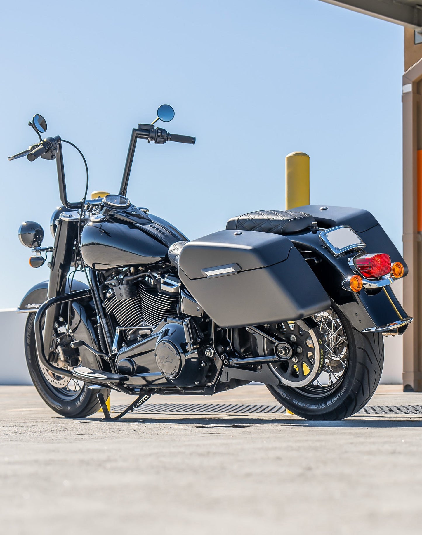 42L - Baldur Extra Large Matte Motocicleta Hard Alforjas para Harley Softail Heritage FLHC/S