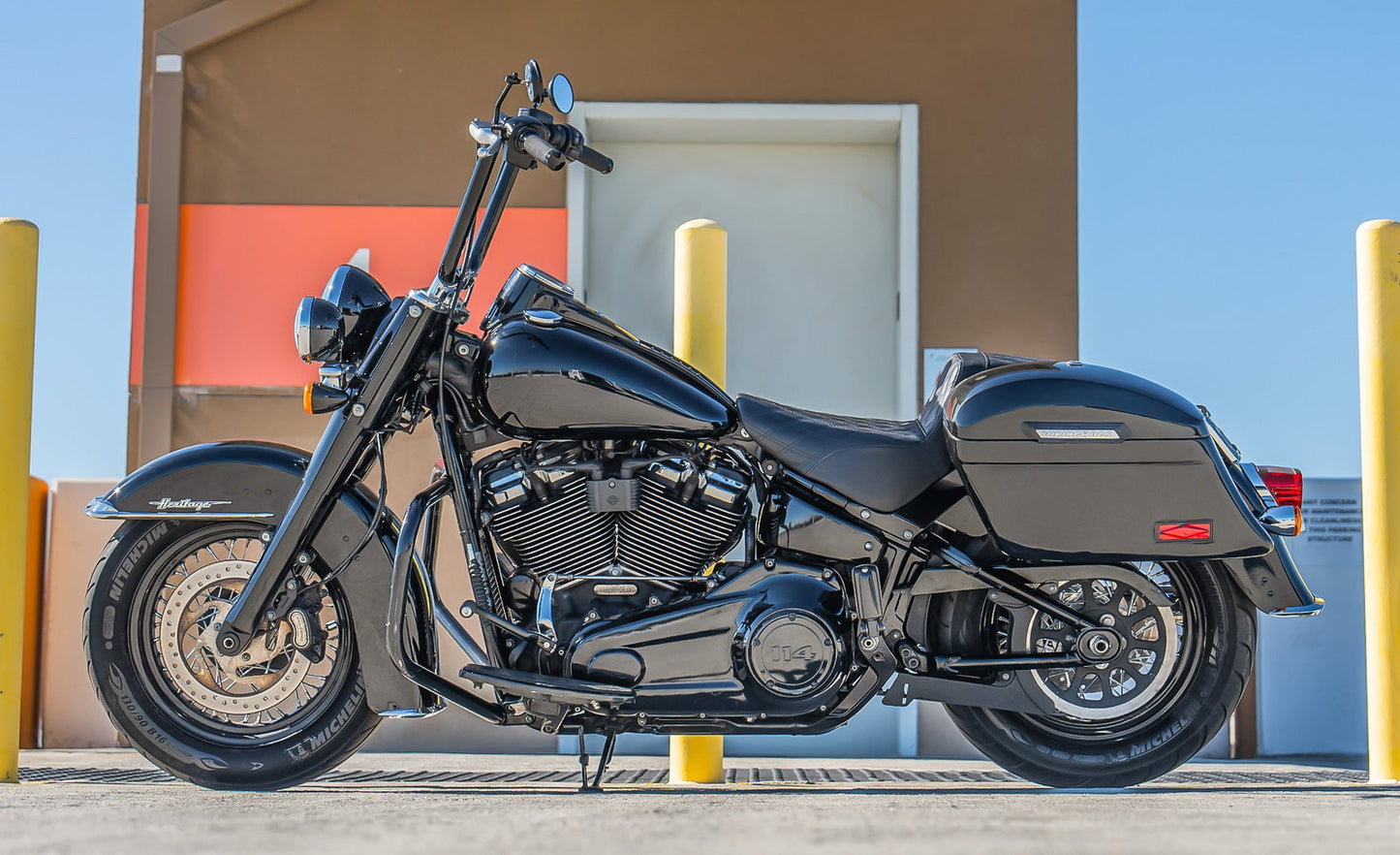 44L - Lamellar Stallion Extra Large Painted Motocicleta Hard Alforjas para Harley Softail Heritage FLHC/S