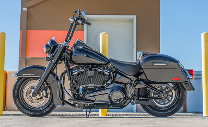 44L - Lamellar Stallion Extra Large Painted Motocicleta Hard Alforjas para Harley Softail Heritage FLHC/S