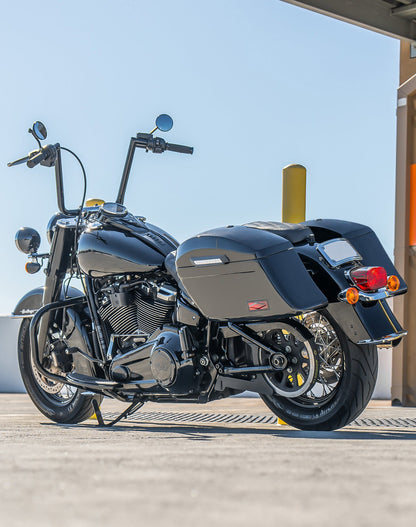 44L - Lamellar Stallion Extra Large Painted Motocicleta Hard Alforjas para Harley Softail Heritage FLHC/S