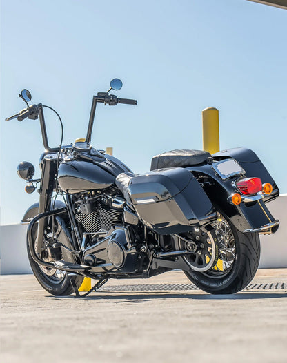 40L - Lamellar Raven Extra Large Painted Motocicleta Hard Alforjas para Harley Softail Heritage FLHC/S