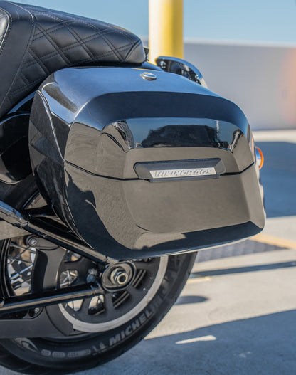 40L - Lamellar Raven Extra Large Painted Motocicleta Hard Alforjas para Harley Softail Heritage FLHC/S