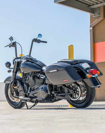 44L - Lamellar Stallion Extra Large Matte Motocicleta Hard Alforjas para Harley Softail Heritage FLHC/S