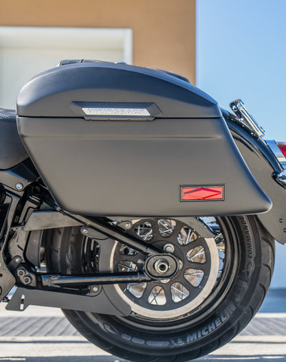 44L - Lamellar Stallion Extra Large Matte Motocicleta Hard Alforjas para Harley Softail Heritage FLHC/S