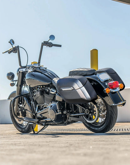 40L - Lamellar Raven Extra Large Matte Motocicleta Hard Alforjas para Harley Softail Heritage FLHC/S