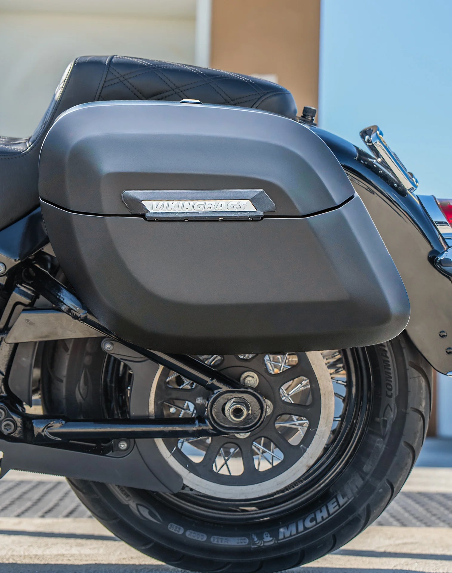 40L - Lamellar Raven Extra Large Matte Motocicleta Hard Alforjas para Harley Softail Heritage FLHC/S