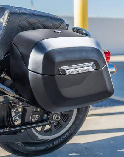40L - Lamellar Raven Extra Large Matte Motocicleta Hard Alforjas para Harley Softail Heritage FLHC/S