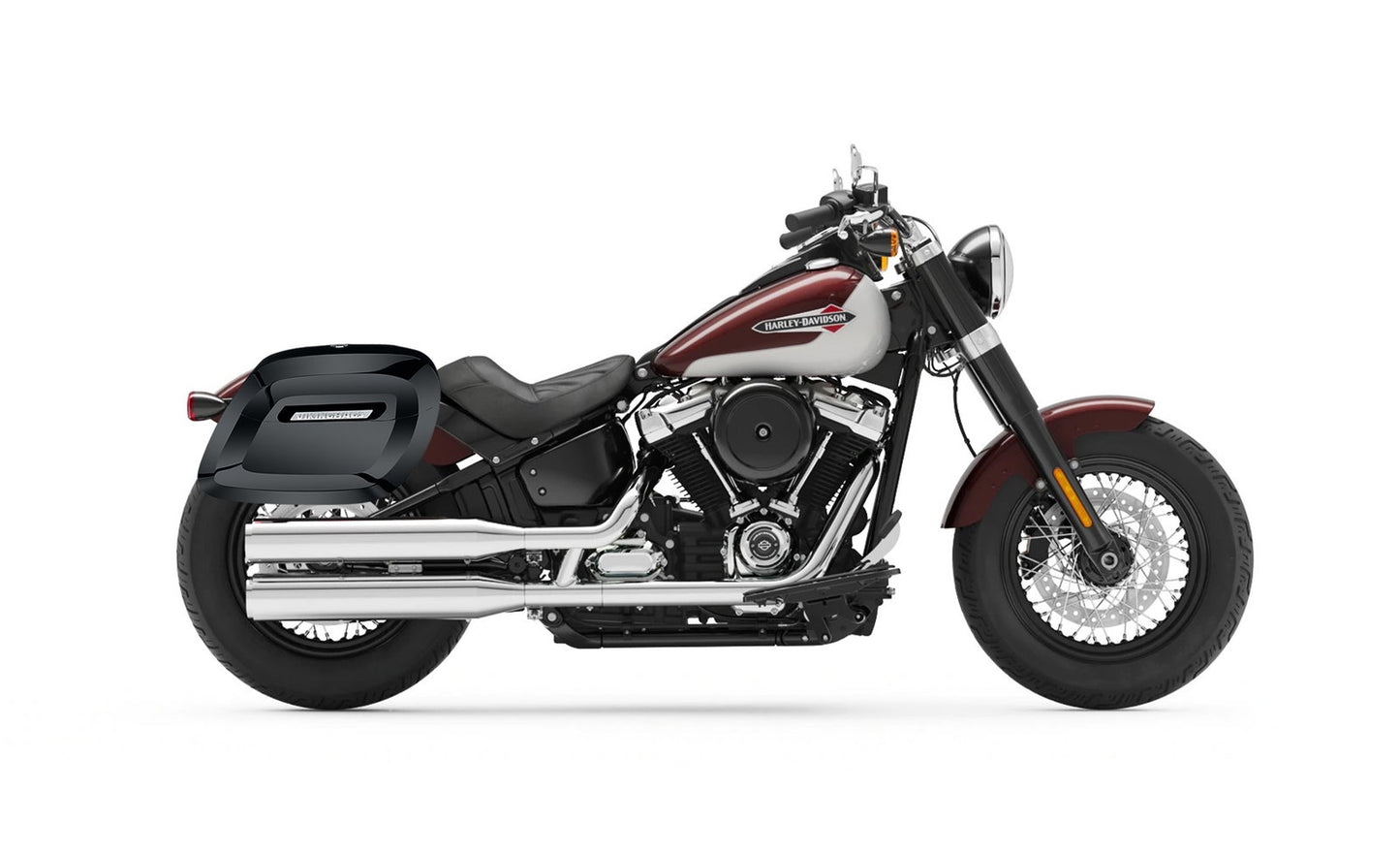 40L - Lamellar Raven Extra Large Painted Hard Alforjas para Harley Softail Slim FLSL