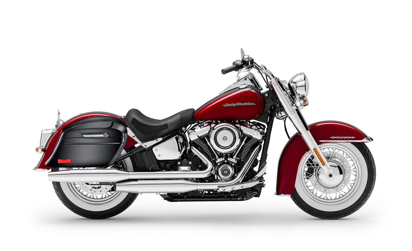 44L - Lamellar Stallion Extra Large Painted Hard Alforjas para Harley Softail Deluxe FLDE