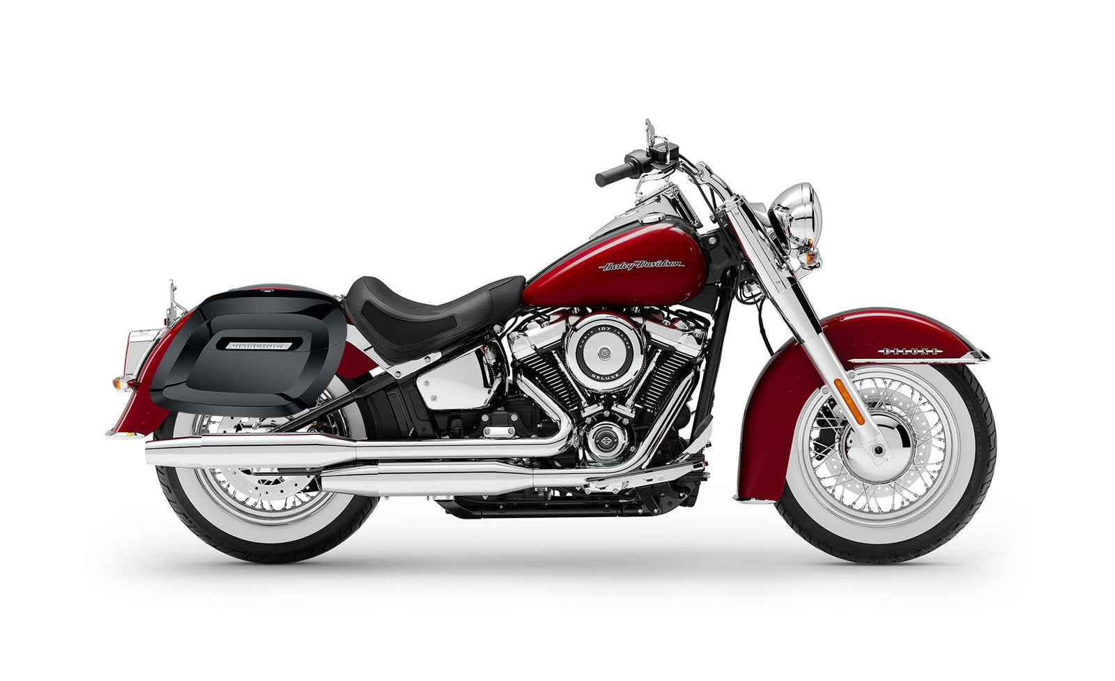 40L - Lamellar Raven Extra Large Painted Hard Alforjas para Harley Softail Deluxe FLDE