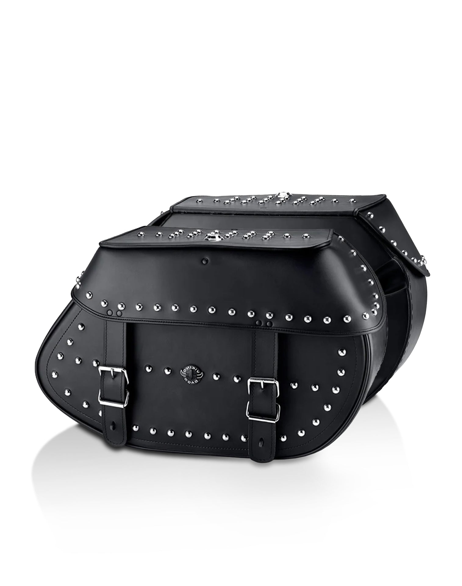 35L - Legacy Extra Large Studded Leather Alforjas para Harley Softail Deluxe FLDE