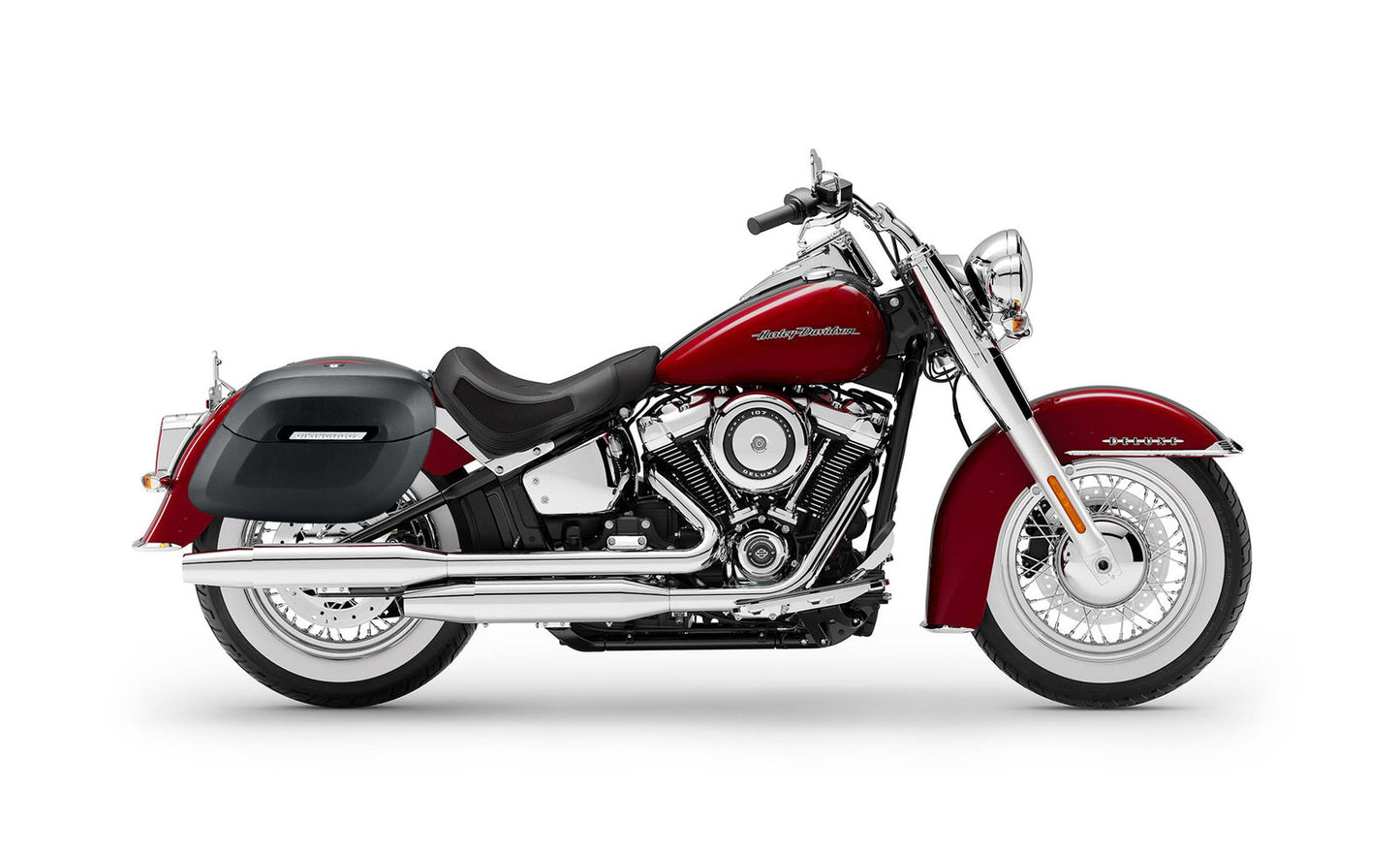 40L - Lamellar Raven Extra Large Matte Hard Alforjas para Harley Softail Deluxe FLDE