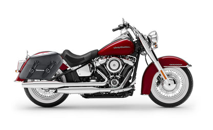 42L - Baldur Extra Large Leather Wrapped Hard Alforjas para Harley Softail Deluxe FLDE
