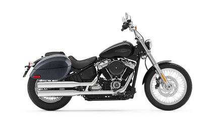 28L - Phantom Large Leather Wrapped Motocicleta Hard Alforjas para Harley Softail Standard FXST