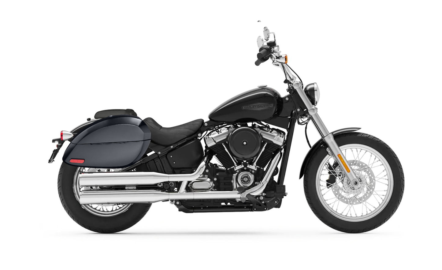 28L - Phantom Large Painted Motocicleta Hard Alforjas para Harley Softail Standard FXST