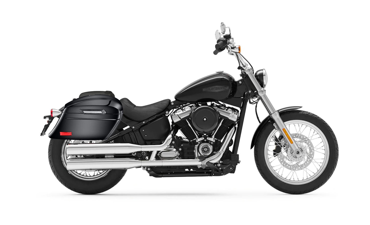 44L - Lamellar Stallion Extra Large Painted Motocicleta Hard Alforjas para Harley Softail Standard FXST