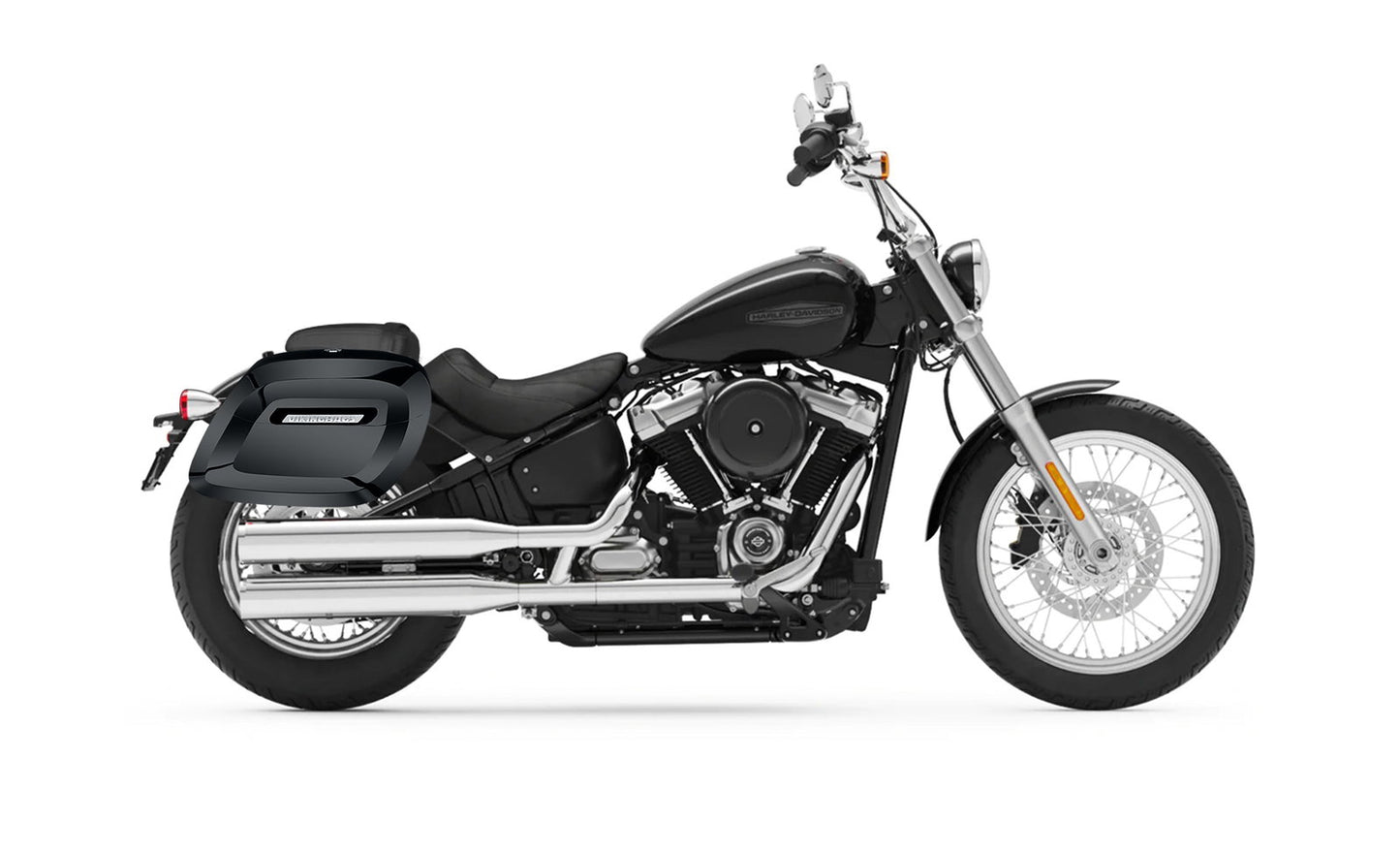 40L - Lamellar Raven Extra Large Painted Motocicleta Hard Alforjas para Harley Softail Standard FXST