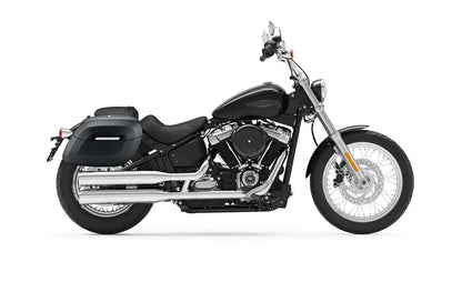 40L - Lamellar Raven Extra Large Leather Covered Motocicleta Hard Alforjas para Harley Softail Standard FXST